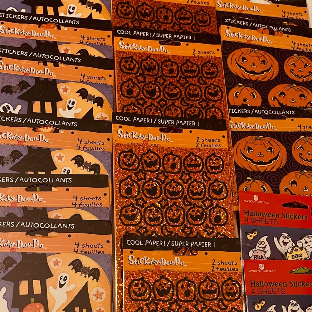 VTG Halloween Stickers Large Lot 14 Multi-Packs American Greetings Sticky Do Da